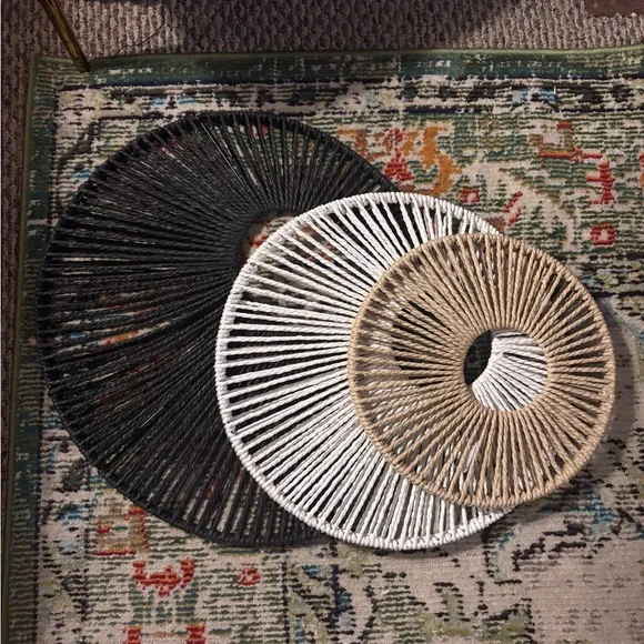 Set of 3 Decorative decor - White, Tan, Black